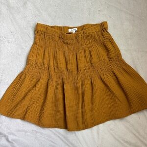 Madewell Textured A-Line Skirt in Rich Mustard